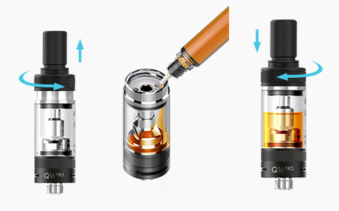 Justfog Q16 Pro clearomizer refilling from top E Cigarettes World in Ireland